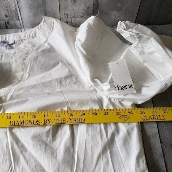 NWT - Bar III Plus Size 3/4-Sleeve Split Neckline White Top - Size 1X - Picture 4 of 6